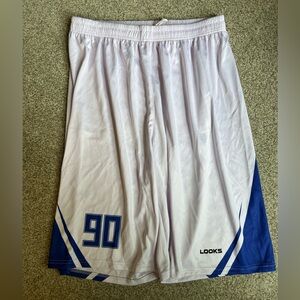 Men's Athletic Shorts - White and Blue